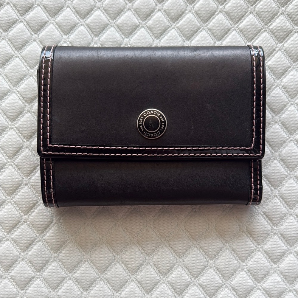 Coach Black and Pink Leather Wallet
